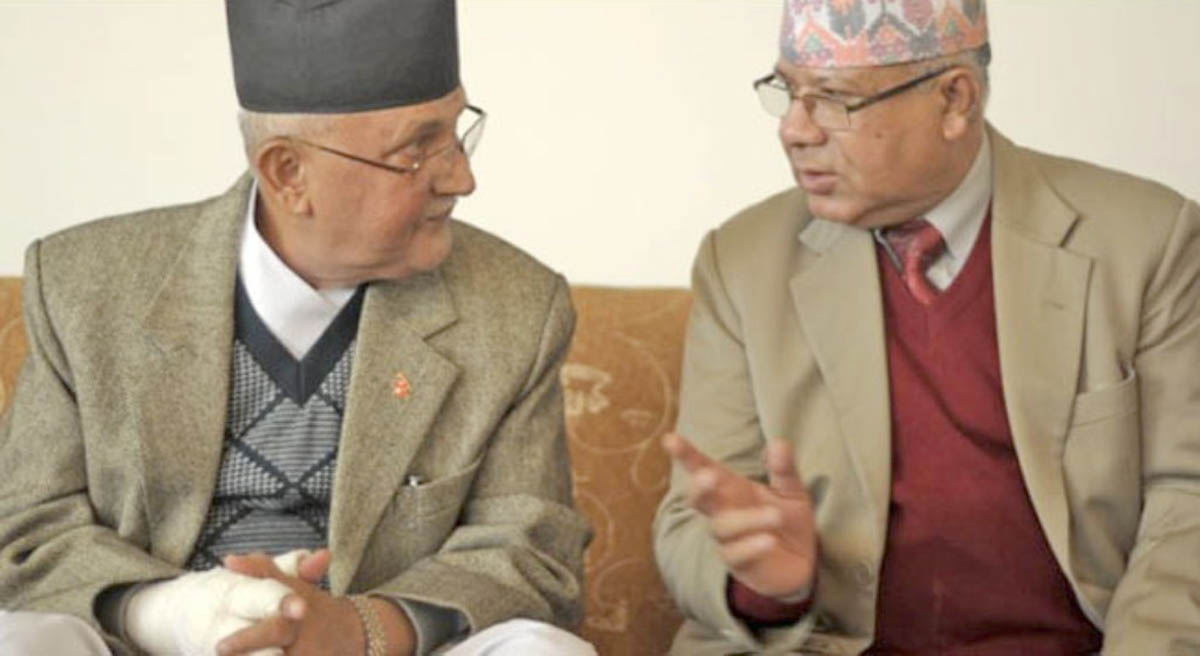अध्यक्ष ओली र नेता नेपालबीच आज पनि भेटवार्ता